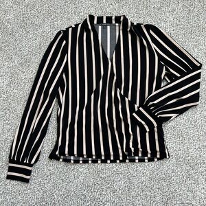 Striped Black and Tan Adrianna Papell Top